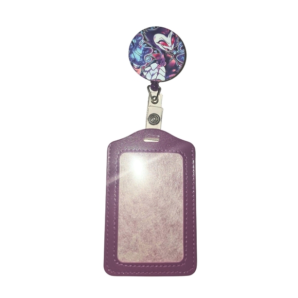 Accessories - Stolas Badge Reel ID Holder Helluva Boss Handmade Blue Purple